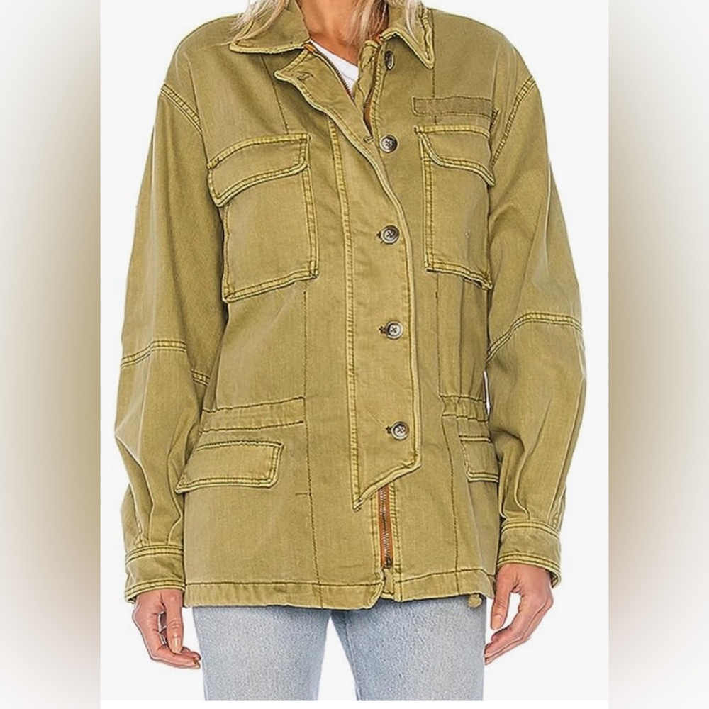 Free People Seize the Day Jacket Cargo Olive - Picture 1 of 11